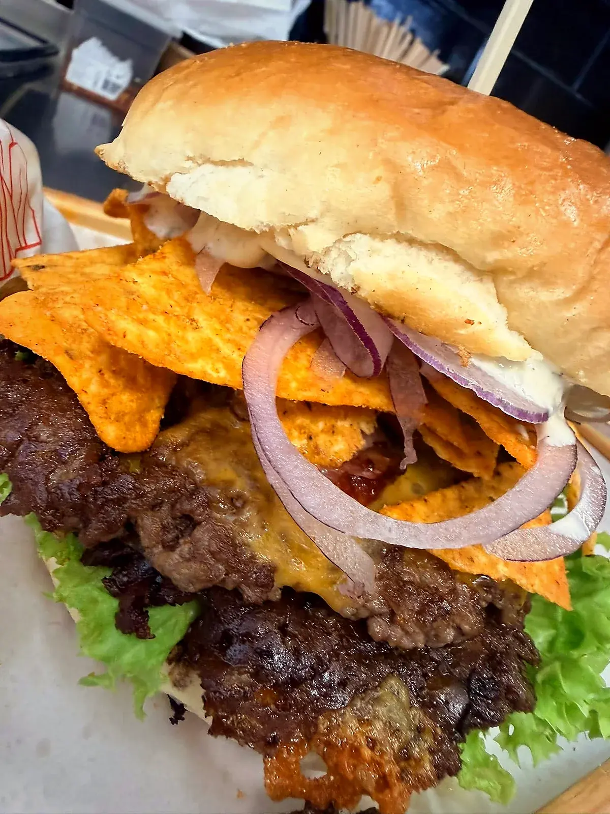 Nachos burger z bliska — StreetBurger.pl Bytom